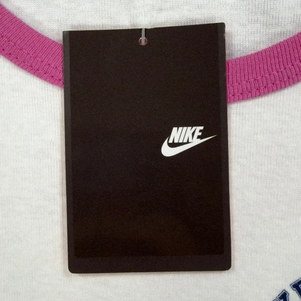 Nike Y2K Ringer Tee Girls XL White Pink Basketball Team 216485 NWT